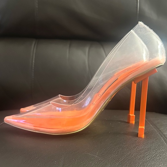 Jessica Rich “So Fancy” Orange & Clear Stiletto - Size 39 (US 9) NWT - Picture 7 of 14